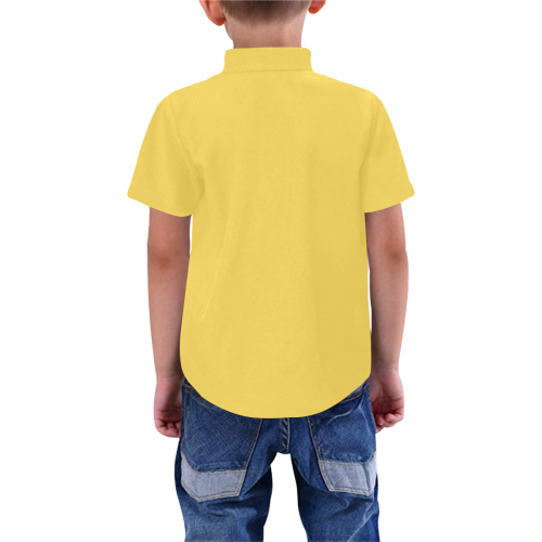 color mustard Boys' All Over Print Short Sleeve Shirt (Model T59)