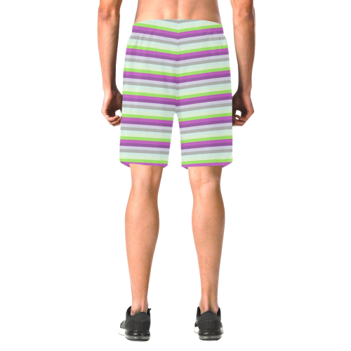 Fun Stripes 4 Men's All Over Print Elastic Beach Shorts (Model L20)