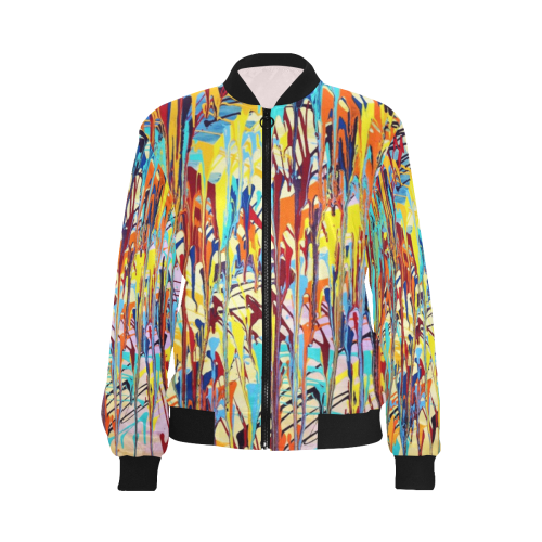 Bliss All Over Print Bomber Jacket for Women (Model H36)