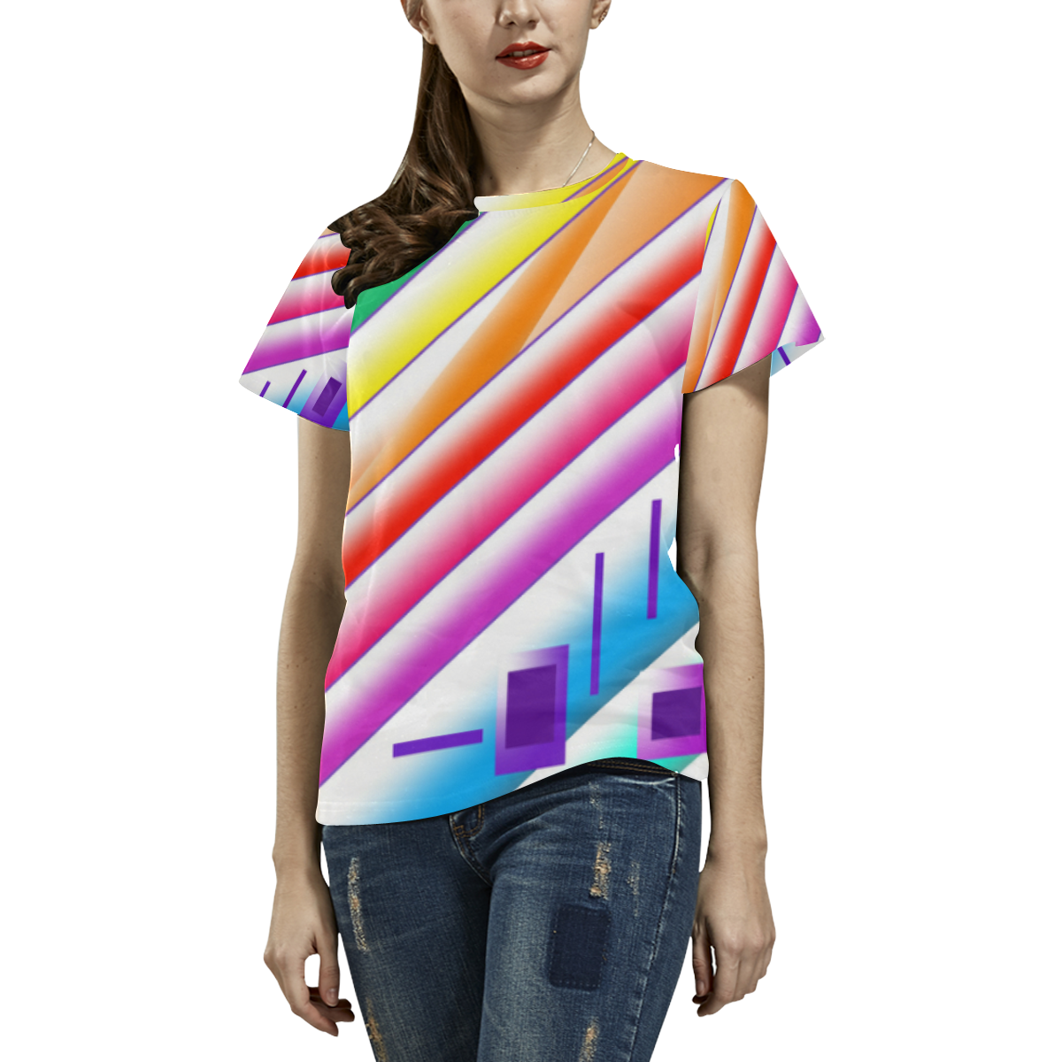 Wonderful Day All Over Print T-Shirt for Women (USA Size) (Model T40)