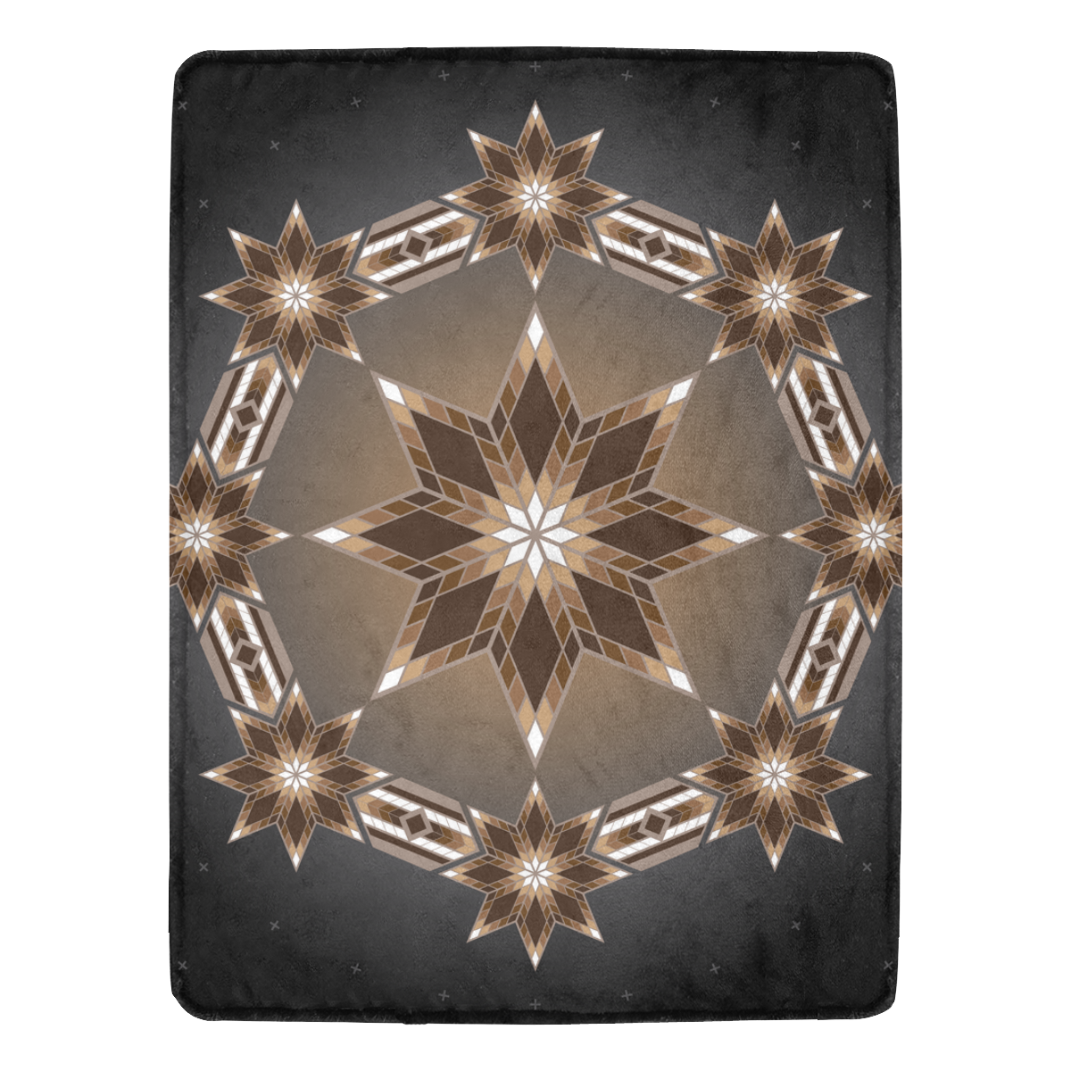 Morning Stars Circle Brown Ultra-Soft Micro Fleece Blanket 60"x80"