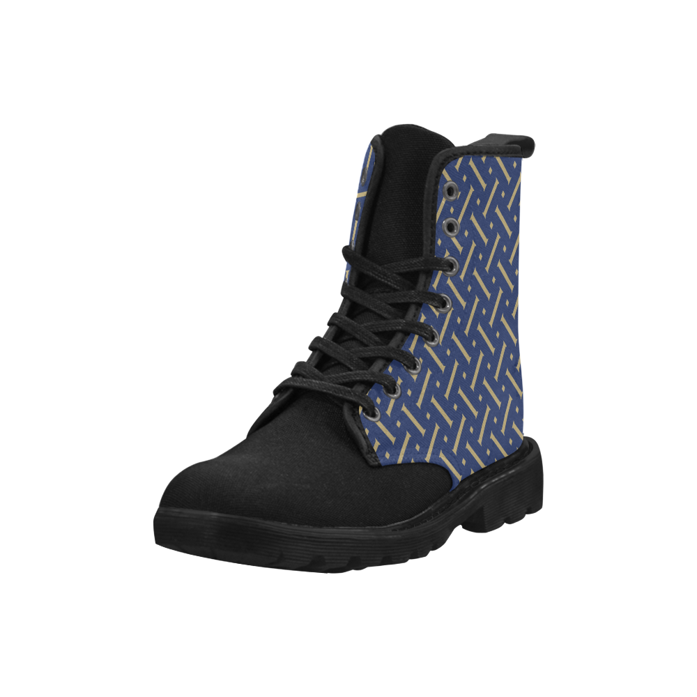 Blue Herringbone Martin Boots for Men (Black) (Model 1203H)