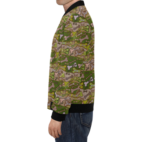 Bones camouflage by Nico Bielow All Over Print Bomber Jacket for Men (Model H19)