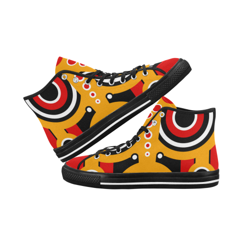Red Yellow Tiki Tribal Vancouver H Women's Canvas Shoes (1013-1)