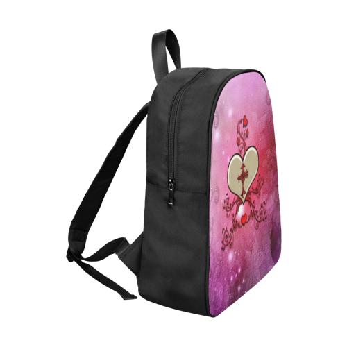 Wonderful heart with cross Fabric School Backpack (Model 1682) (Large)