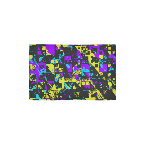 Purple yelllow squares Area Rug 2'7"x 1'8‘’