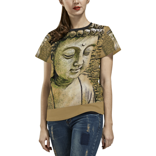 Buddha All Over Print T-shirt for Women/Large Size (USA Size) (Model T40)