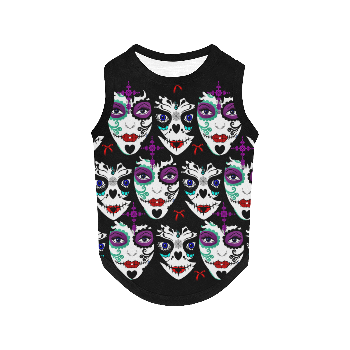 Day of the dead - sugarskull dog coat All Over Print Pet Tank Top