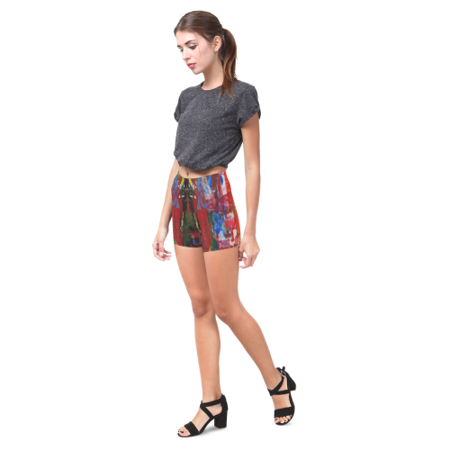 Paint on a white background Briseis Skinny Shorts (Model L04)