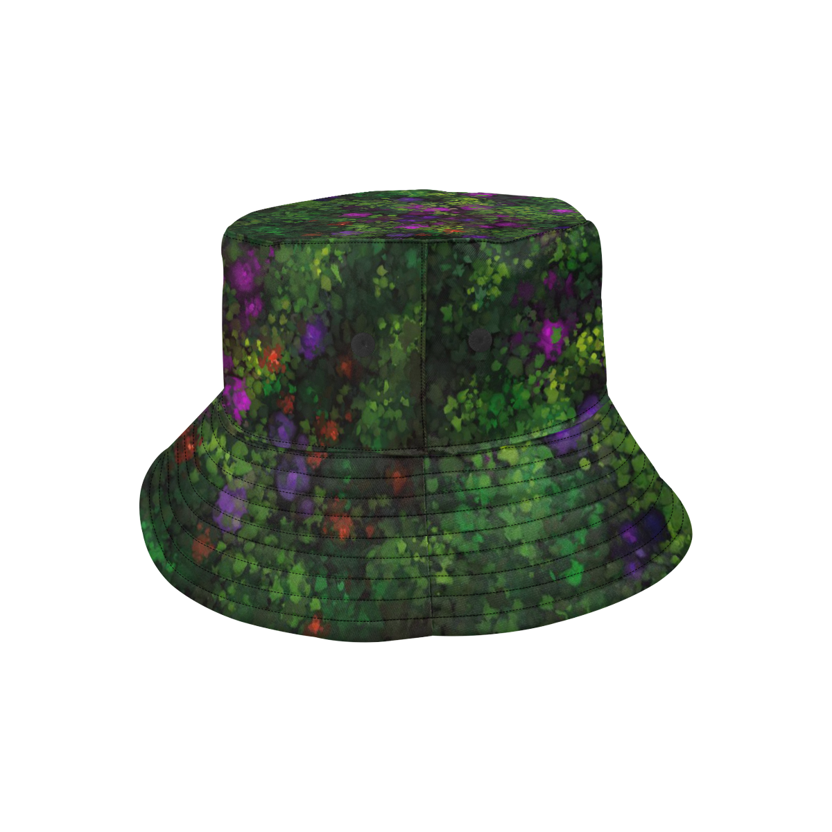 Wild Rose Garden, Oil painting. Red, purple, green All Over Print Bucket Hat