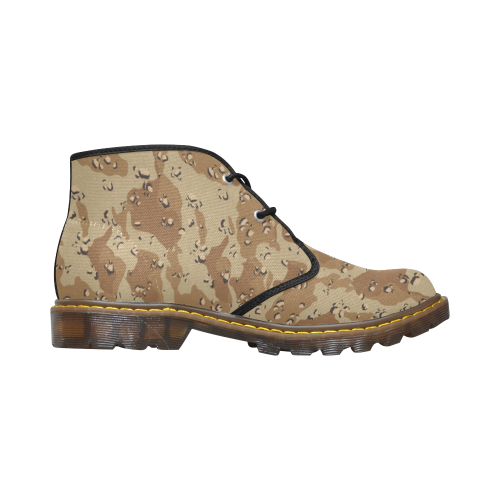 Vintage Desert Brown Camouflage Women's Canvas Chukka Boots (Model 2402-1)