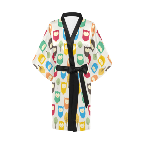 fabric cute owl Kimono Robe