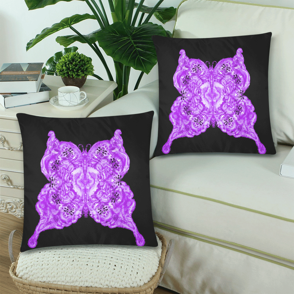 papillon 18 Custom Zippered Pillow Cases 18"x 18" (Twin Sides) (Set of 2)
