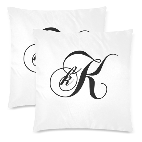 Alphabet K by Jera Nour Custom Zippered Pillow Cases 18"x 18" (Twin Sides) (Set of 2)