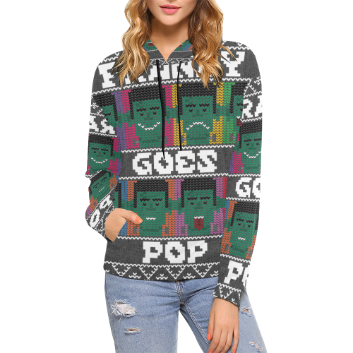 sudadera con capucha de mujer diseño franky All Over Print Hoodie for Women (USA Size) (Model H13)