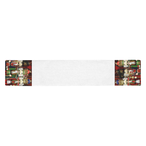 Christmas Nut Cracker Soldiers on White Table Runner 14x72 inch