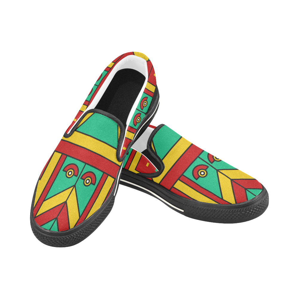Aztec Spiritual Tribal Slip-on Canvas Shoes for Kid (Model 019)
