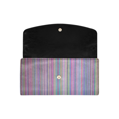 Broken TV screen rainbow stripe Women's Flap Wallet (Model 1707)