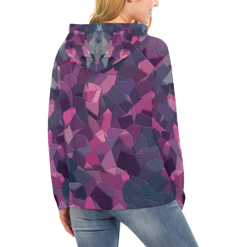 purple pink magenta mosaic #purple All Over Print Hoodie for Women (USA Size) (Model H13)