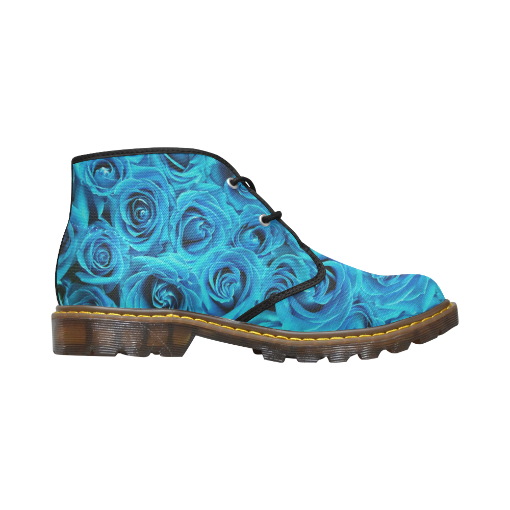 FLORAL DESIGN 15 Women's Canvas Chukka Boots/Large Size (Model 2402-1)