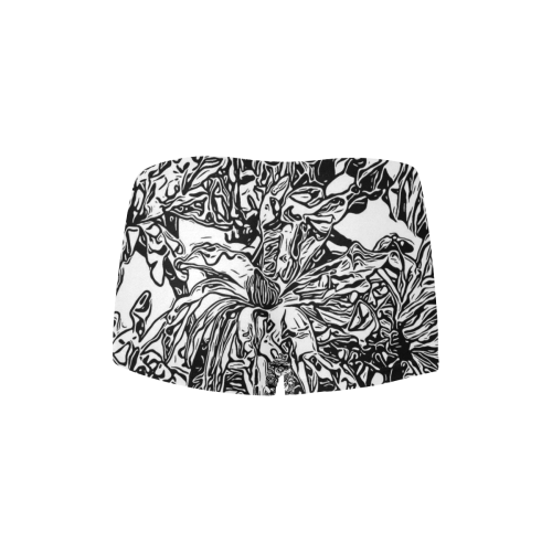 Inky Black and White Floral 2 by JamColors Women's All Over Print Boyshort Panties (Model L31)