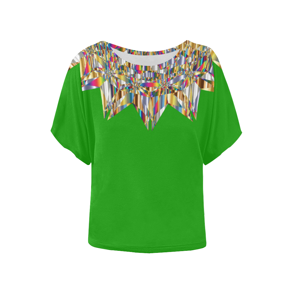 Gem Abstract Women's Batwing-Sleeved Blouse T shirt (Model T44)