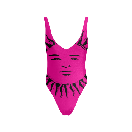 GOD One Piece Swimsuits Pink Sexy Low Back One-Piece Swimsuit (Model S09)