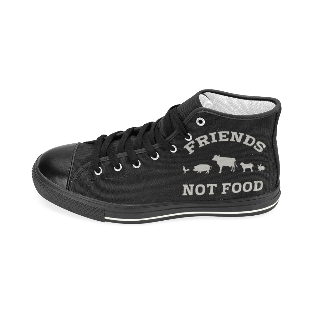 Friends Not Food (Go Vegan) Men’s Classic High Top Canvas Shoes (Model 017)