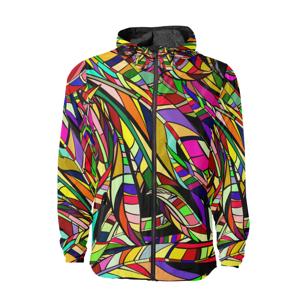 colorful abstract Unisex All Over Print Windbreaker (Model H23)