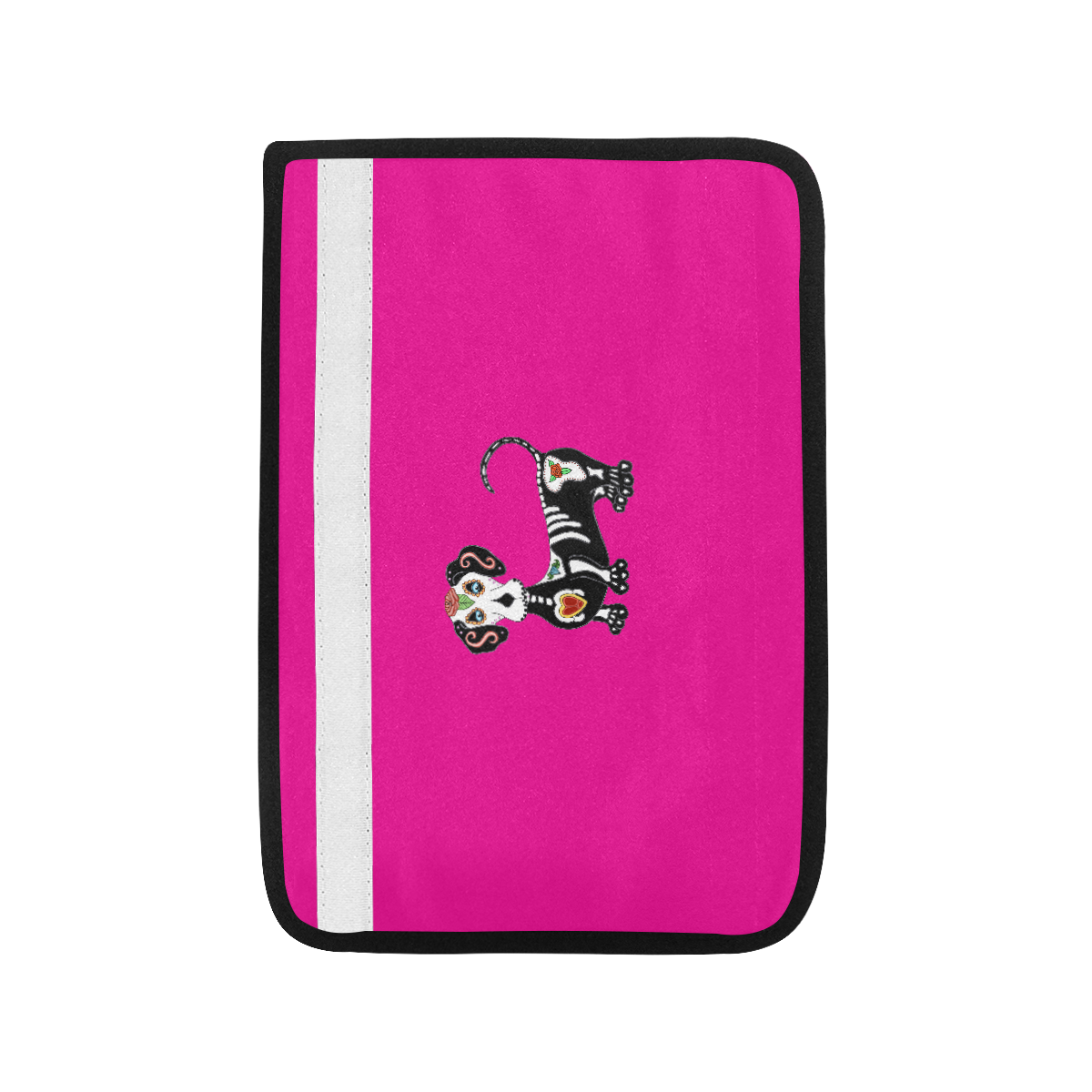 Dachshund Sugar Skull Pink Car Seat Belt Cover 7''x10''
