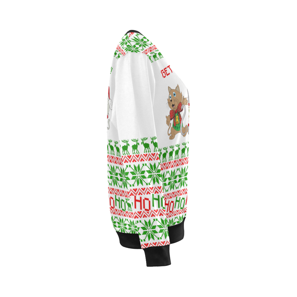 Get your jingle on party cats ugly Christmas sweater All Over Print Crewneck Sweatshirt for Women (Model H18)