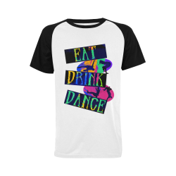 Break Dancing Colorful / Black Men's Raglan T-shirt Big Size (USA Size) (Model T11)