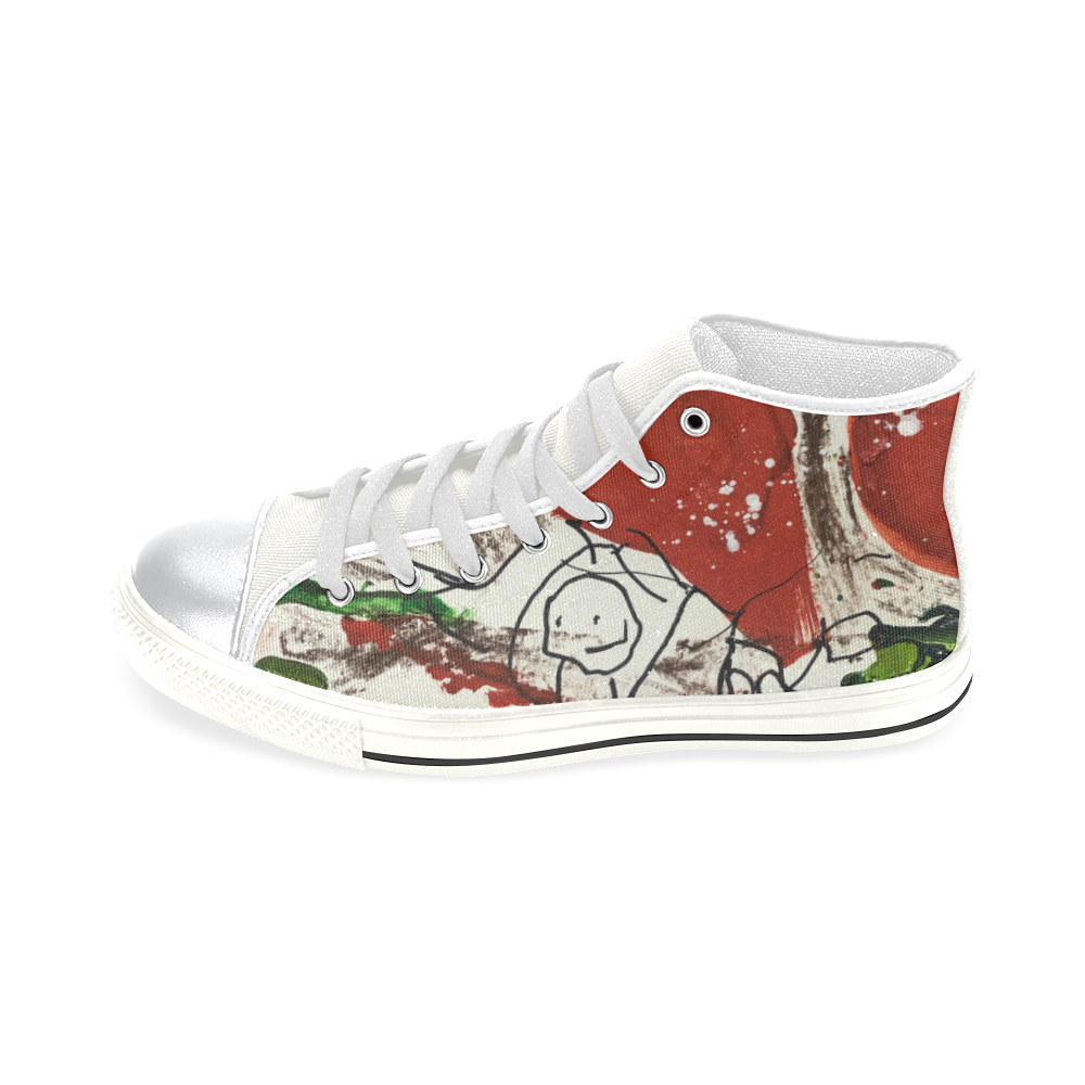 Red family field  - Kids High top High Top Canvas Shoes for Kid (Model 017)