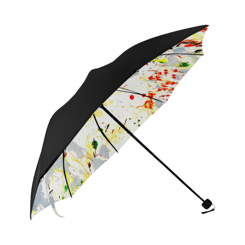 Black, Red, Yellow Paint Splatter Anti-UV Foldable Umbrella (Underside Printing) (U07)