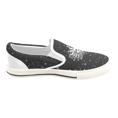 Mystic  Moon and Sun Women's Slip-on Canvas Shoes/Large Size (Model 019)