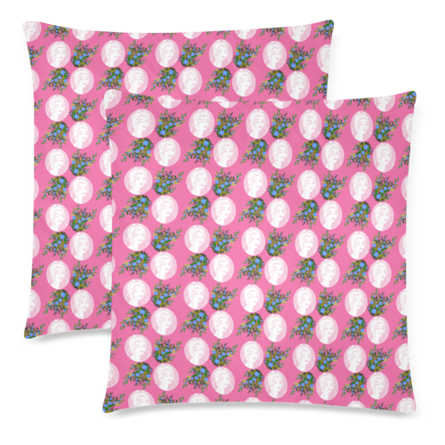 pink bride Custom Zippered Pillow Cases 18"x 18" (Twin Sides) (Set of 2)