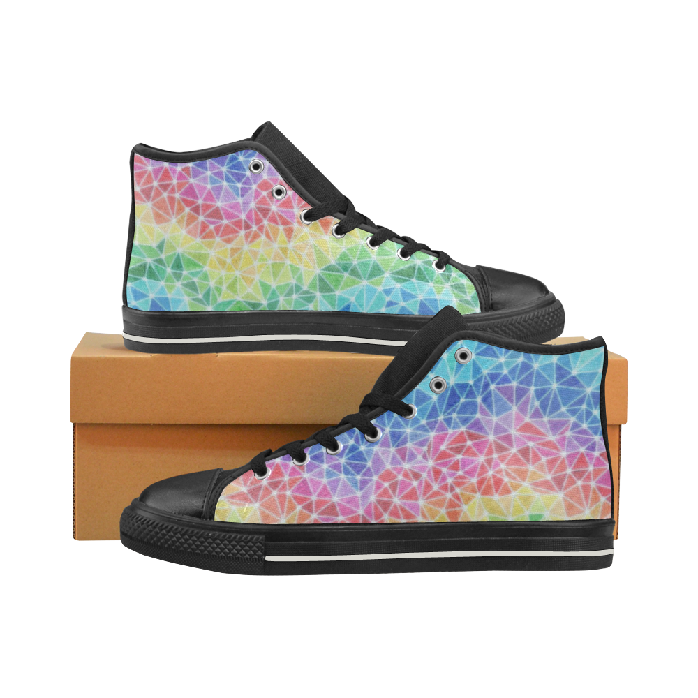 Brain Waves High Top Canvas Shoes for Kid (Model 017)