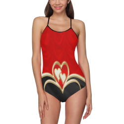 Elegant Red Black Love Strap Swimsuit ( Model S05)