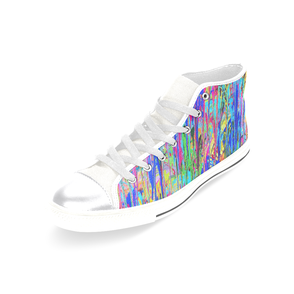 Dripping Women's Classic High Top Canvas Shoes (Model 017)