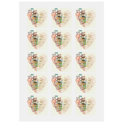 coeur alphabet 4 Personalized Temporary Tattoo (15 Pieces)