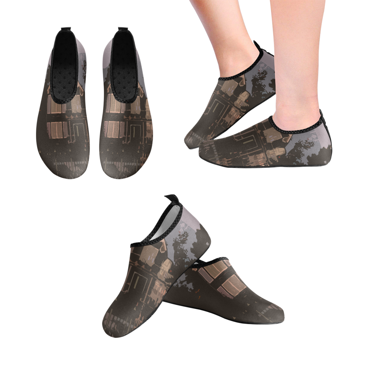 holbrook house Women's Slip-On Water Shoes (Model 056)