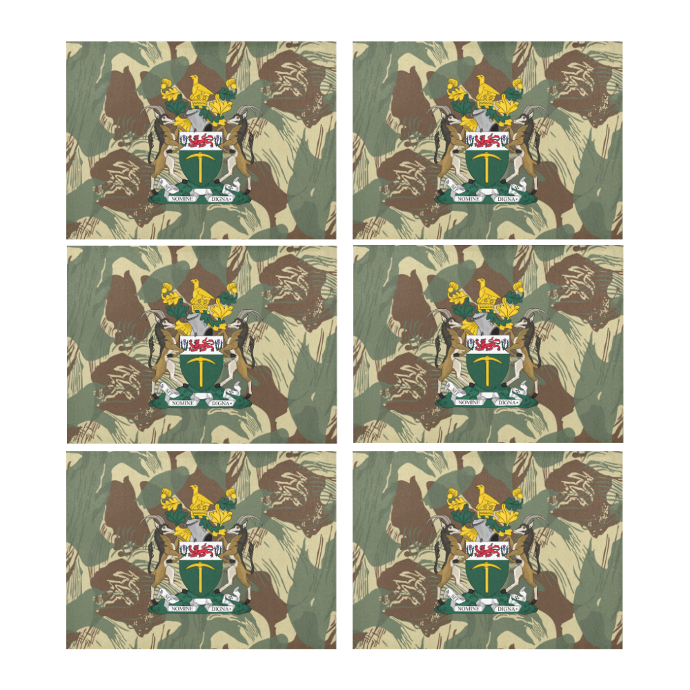 Rhodesian Brushstrokes Camouflage V2 Placemat 14’’ x 19’’ (Set of 6)