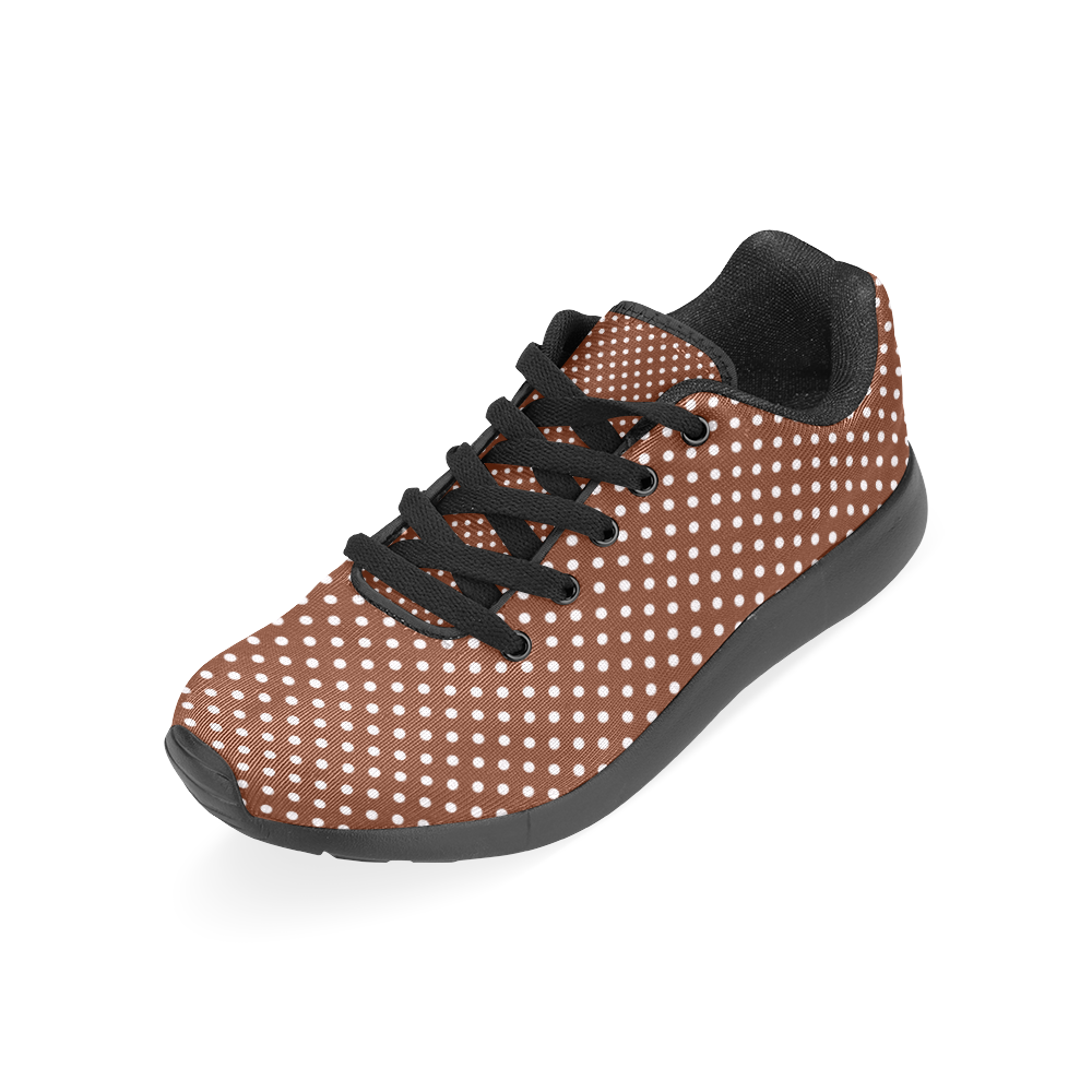 Brown polka dots Women’s Running Shoes (Model 020)