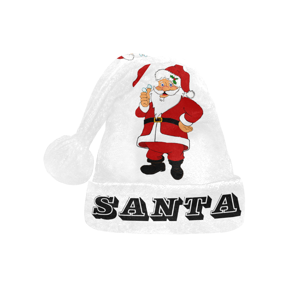 SANTA White/Black Santa Hat