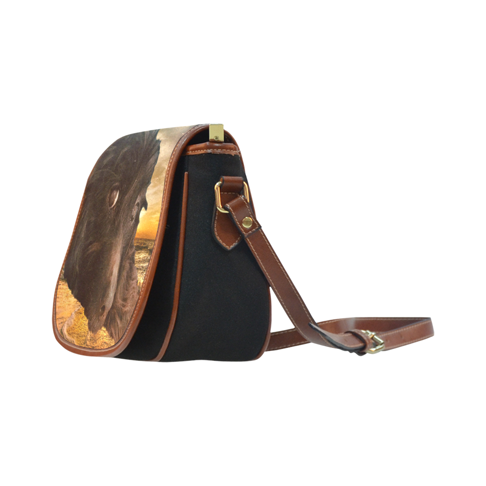 Dog and Sunset Saddle Bag/Small (Model 1649)(Flap Customization)