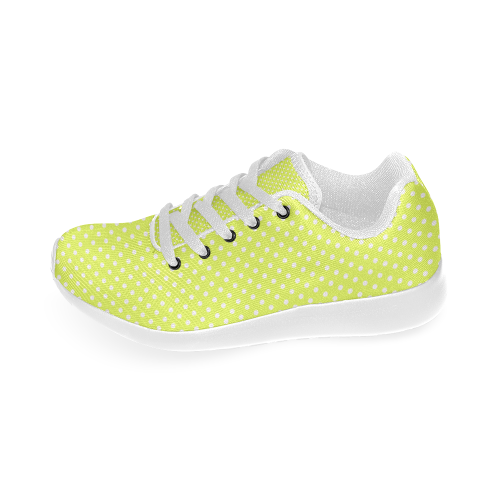 Yellow polka dots Kid's Running Shoes (Model 020)