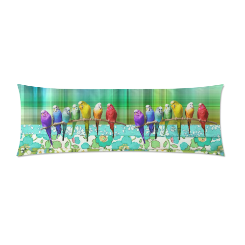 Liberty Rainbow Budgies 2 Custom Zippered Pillow Case 21"x60"(Two Sides)