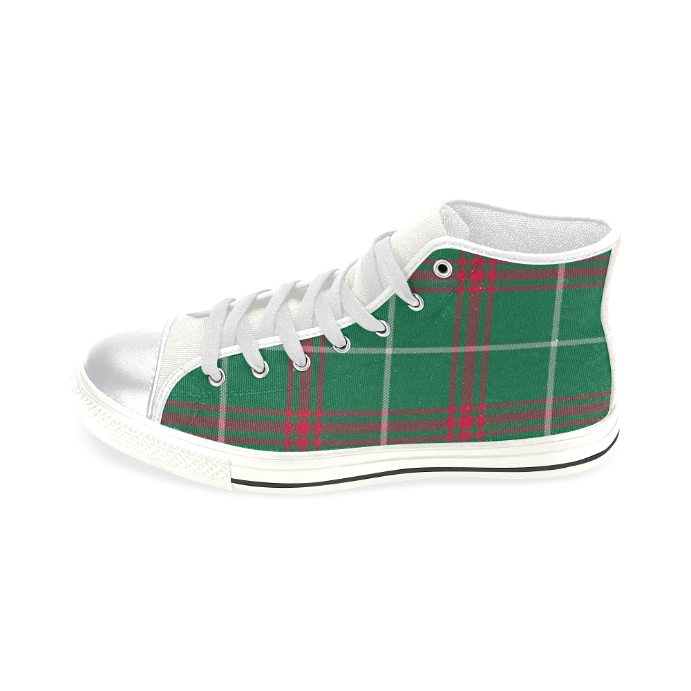 Welsh National Tartan High Top Canvas Shoes for Kid (Model 017)