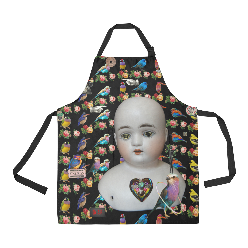 All the Birds and Roses and Creepy Doll All Over Print Apron