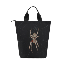 Creepy Living Skull Spider Nylon Lunch Tote Bag (Model 1670)